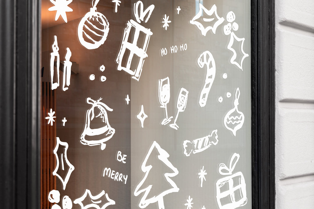 Christmas Icon Doodles - Festive Windows