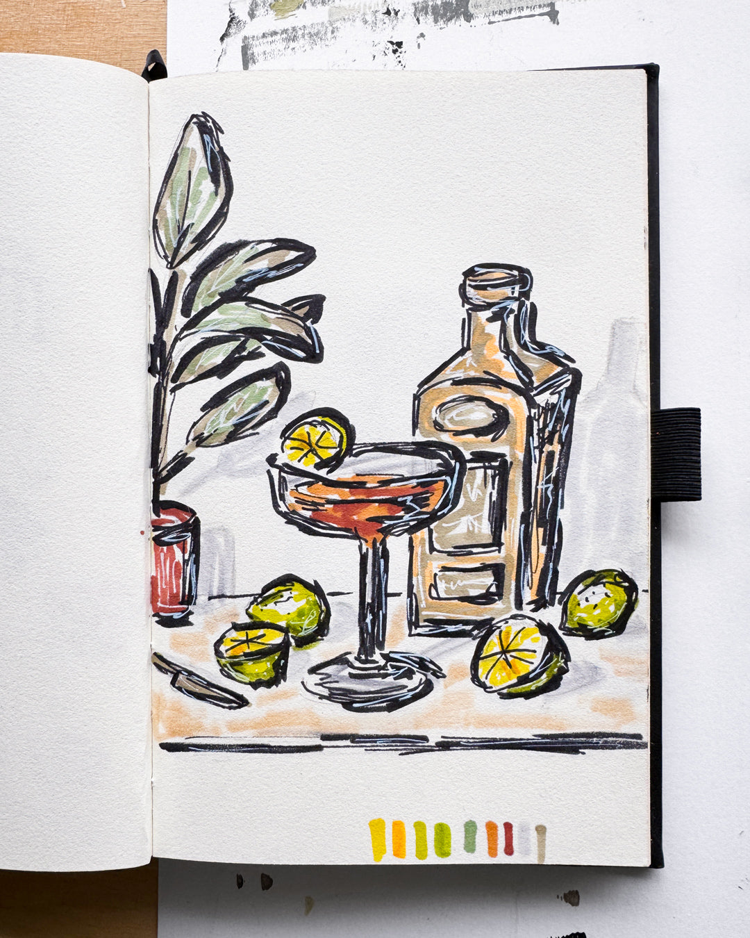 cocktail illustration loose sketchy style