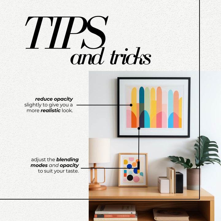 Colorful Wall Art Frame Mockup Bundle for Small Artwork