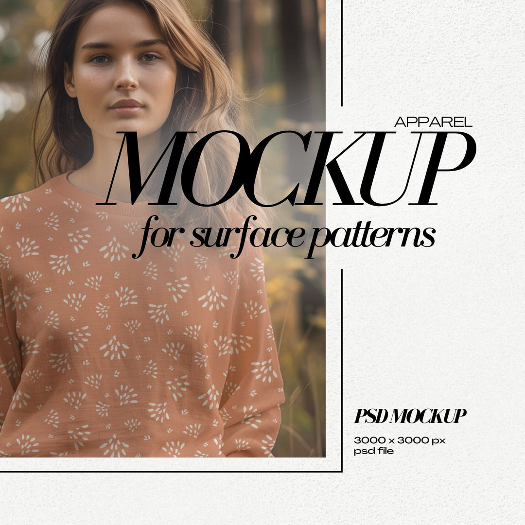 PSD Sweatshirt Mockup for Clothing Mockups Surface Pattern Realistic Photoshop Mock up AOP Textile