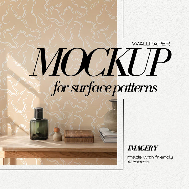 PSD Wallpaper Mockup Bundle Neutral Interior Mockups for Repeat Patterns