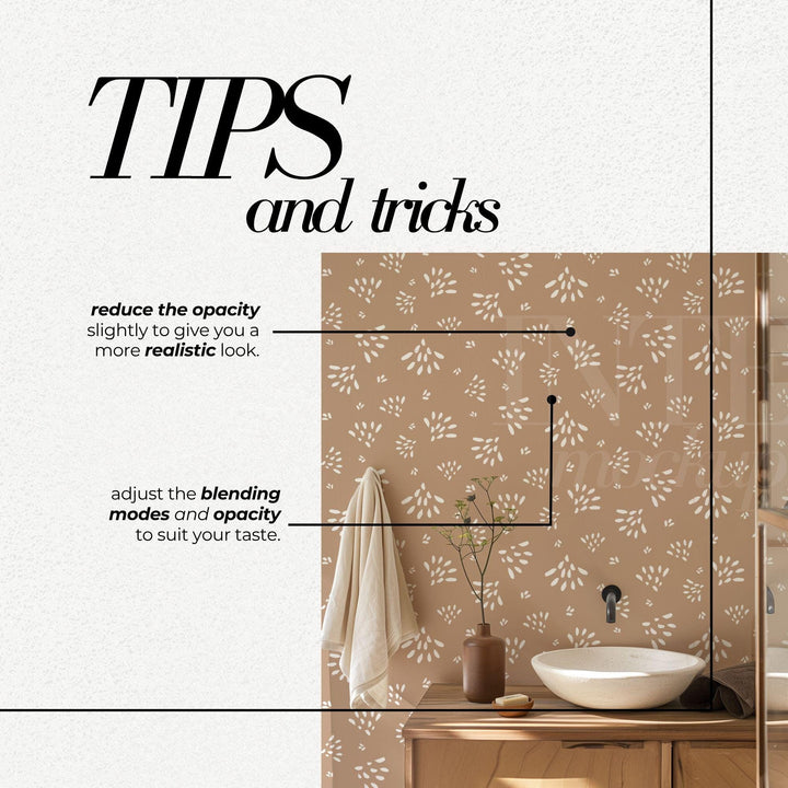 PSD Wallpaper Mockup Bundle Neutral Interior Mockups for Repeat Patterns
