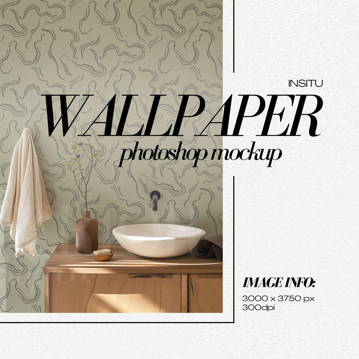 PSD Wallpaper Mockup Bundle Neutral Interior Mockups for Repeat Patterns