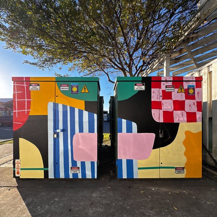 Abstract Transformer Box - Pāpāmoa Plaza Mural