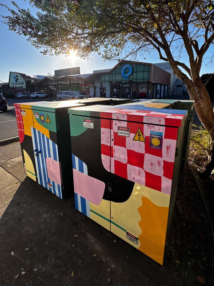 Abstract Transformer Box - Pāpāmoa Plaza Mural