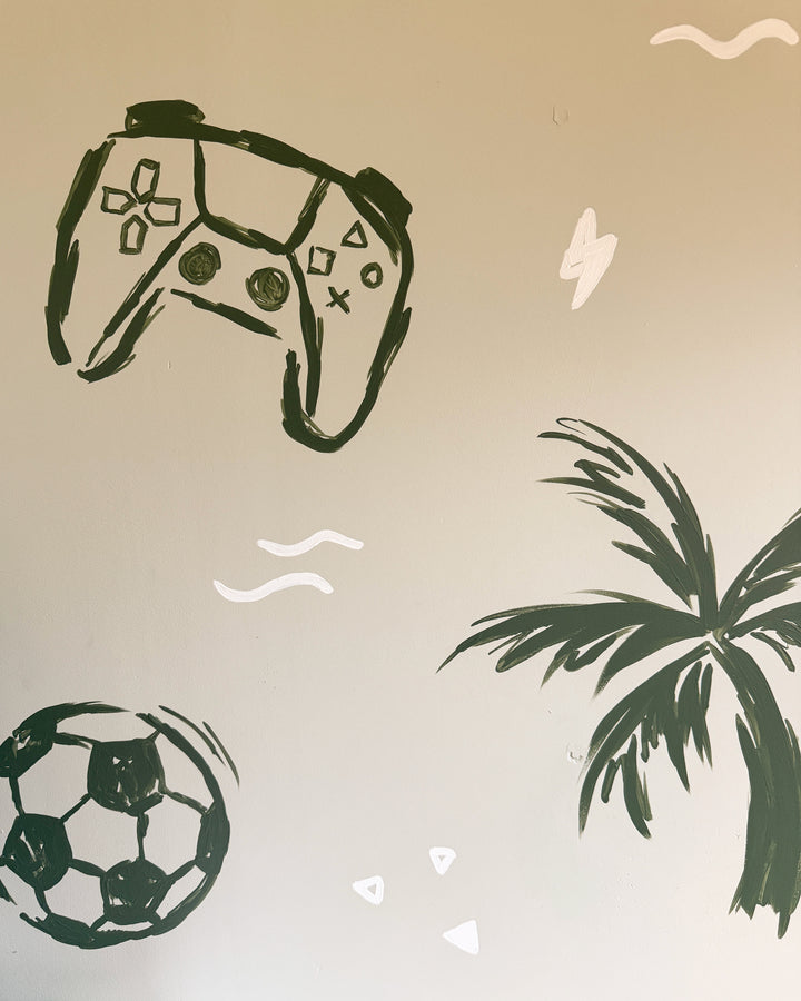 playstation theme mural